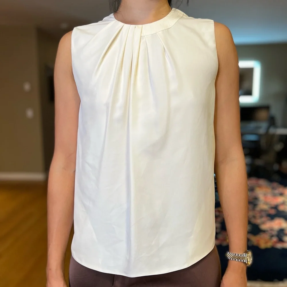 Genuine Giorgio Armani runway couture 100% silk reversible white top - Picture 2 of 15